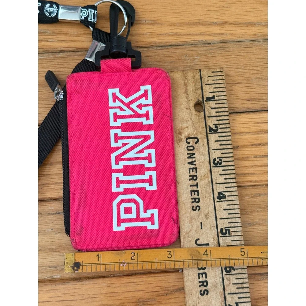 Vintage Y2K‎ 2000s Victoria's Secret PINK Lanyard ID Case Wallet Neon Pink